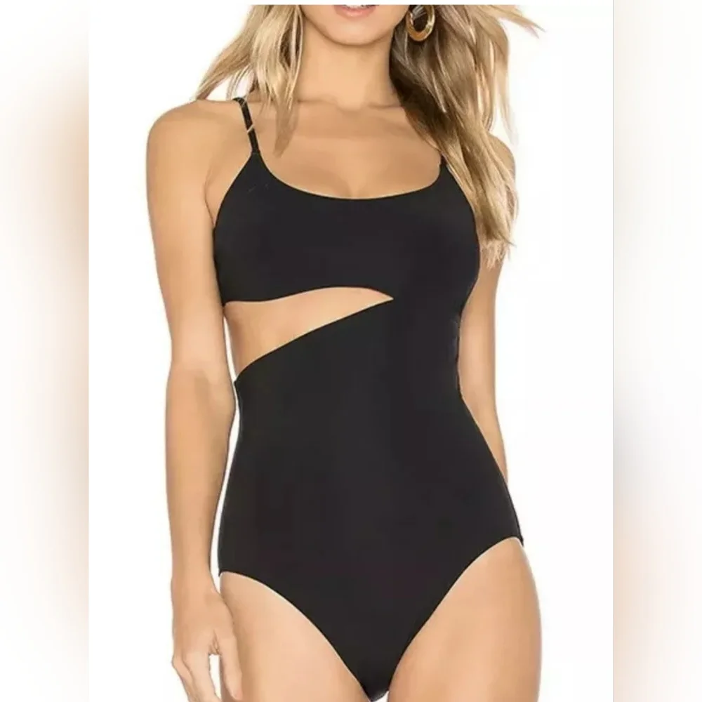 Flagpole New York Bella One-Piece Swimsuit Black Medium Cutout Waist Designer
